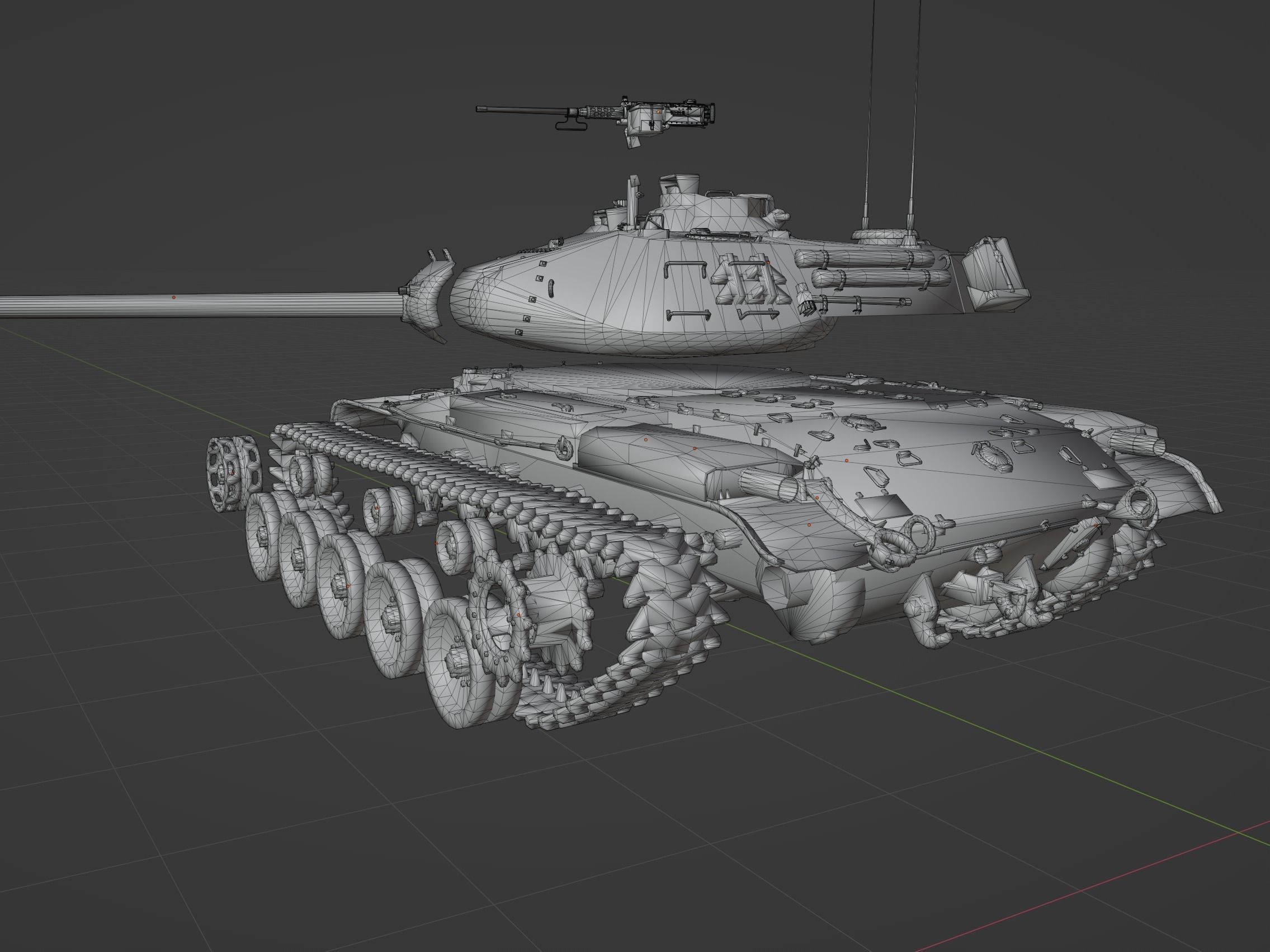 M41 Walker Bulldog Low-poly 3D model_11