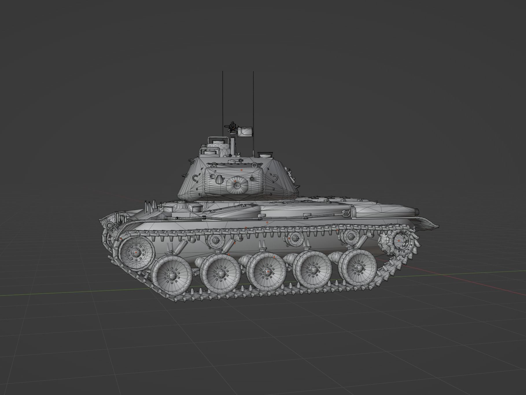 M41 Walker Bulldog Low-poly 3D model_10