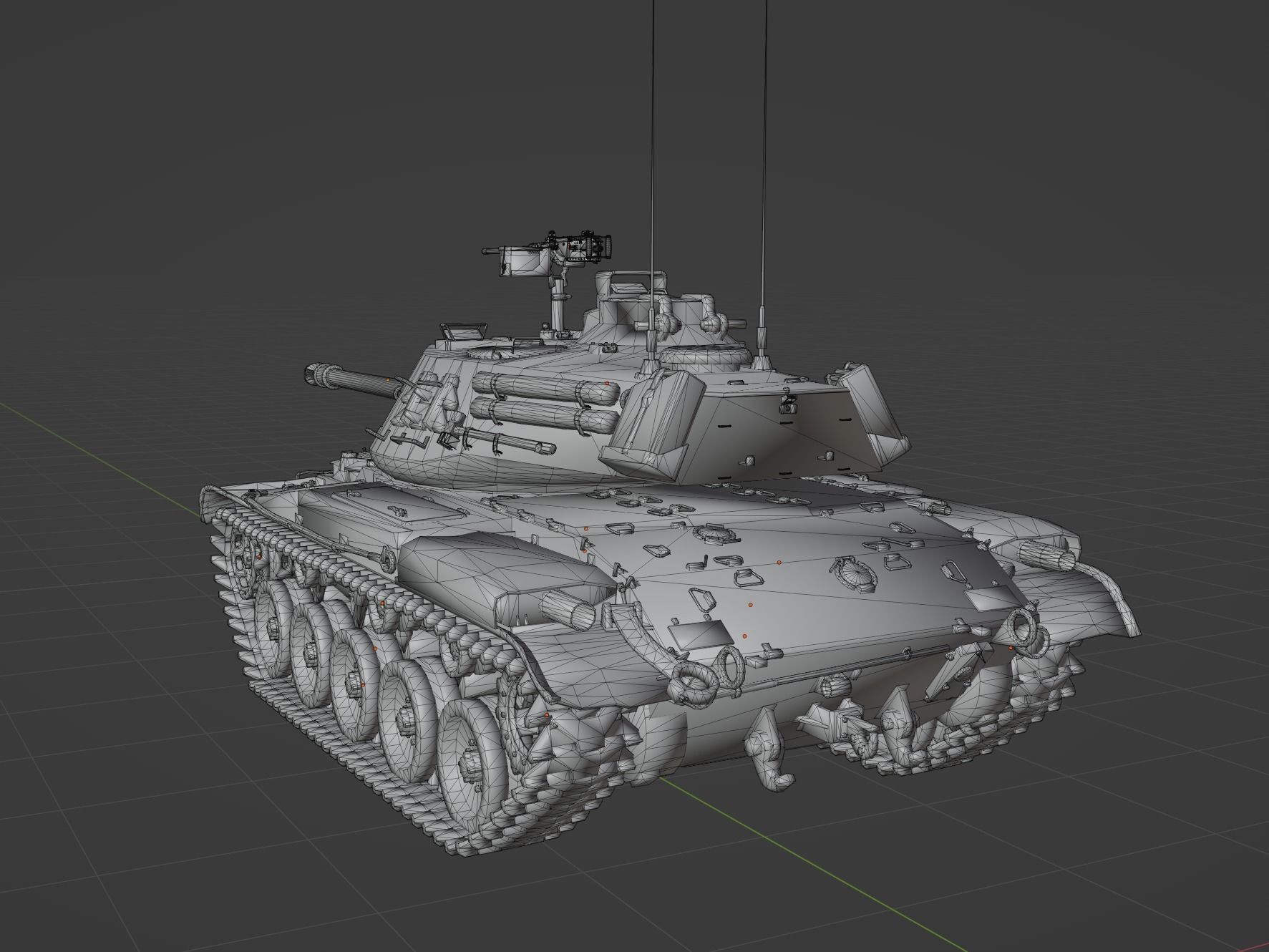 M41 Walker Bulldog Low-poly 3D model_2