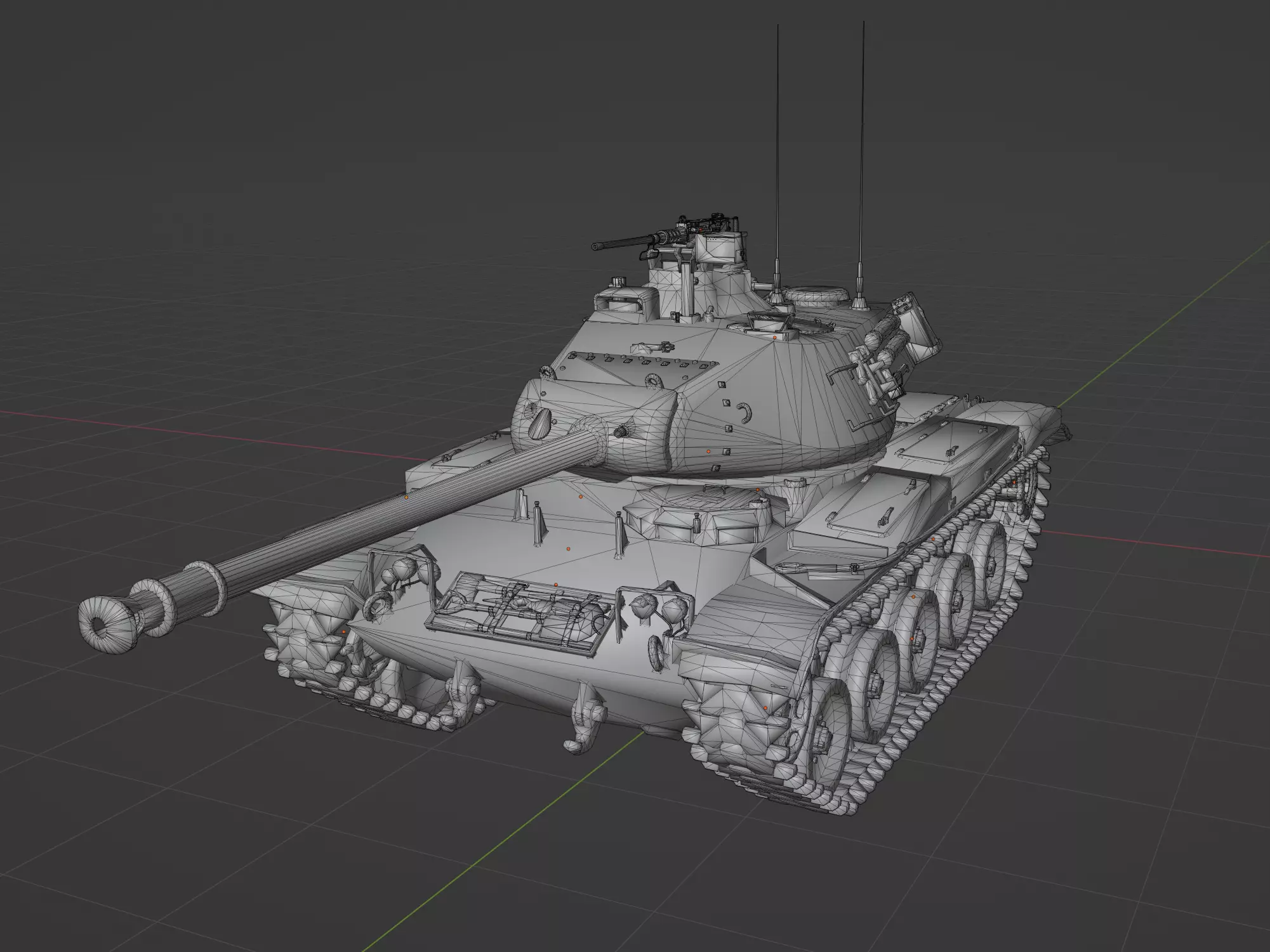 M41 Walker Bulldog Low-poly 3D model_0