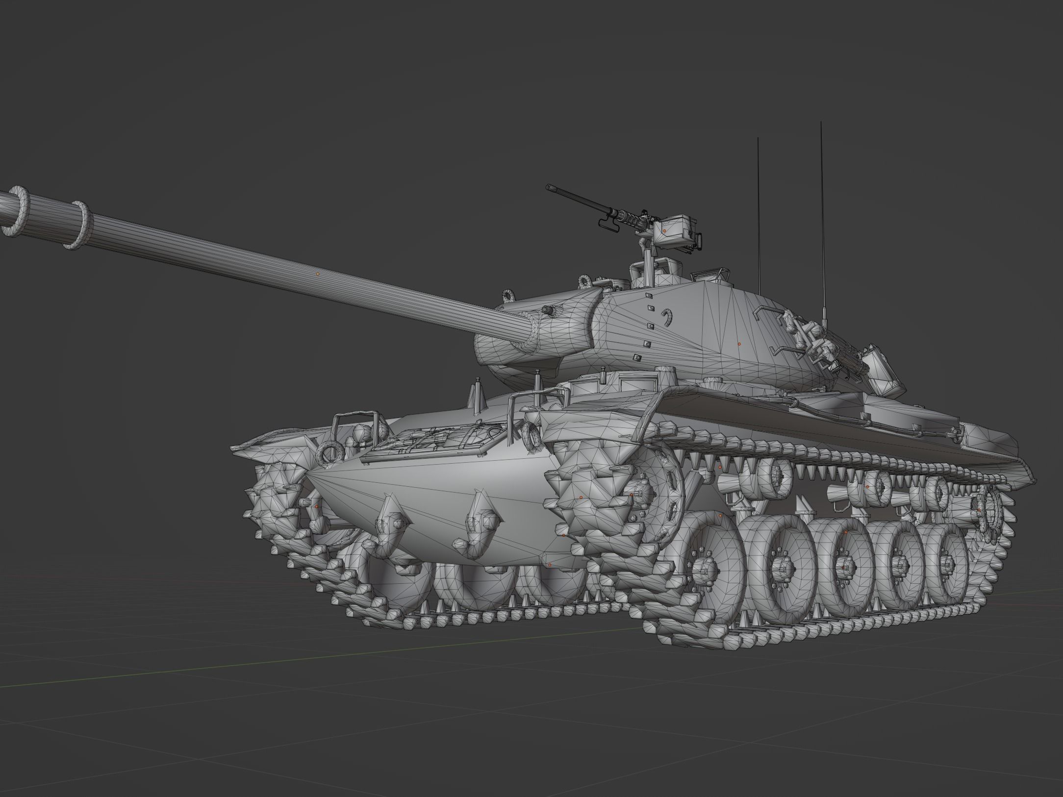 M41 Walker Bulldog Low-poly 3D model_8