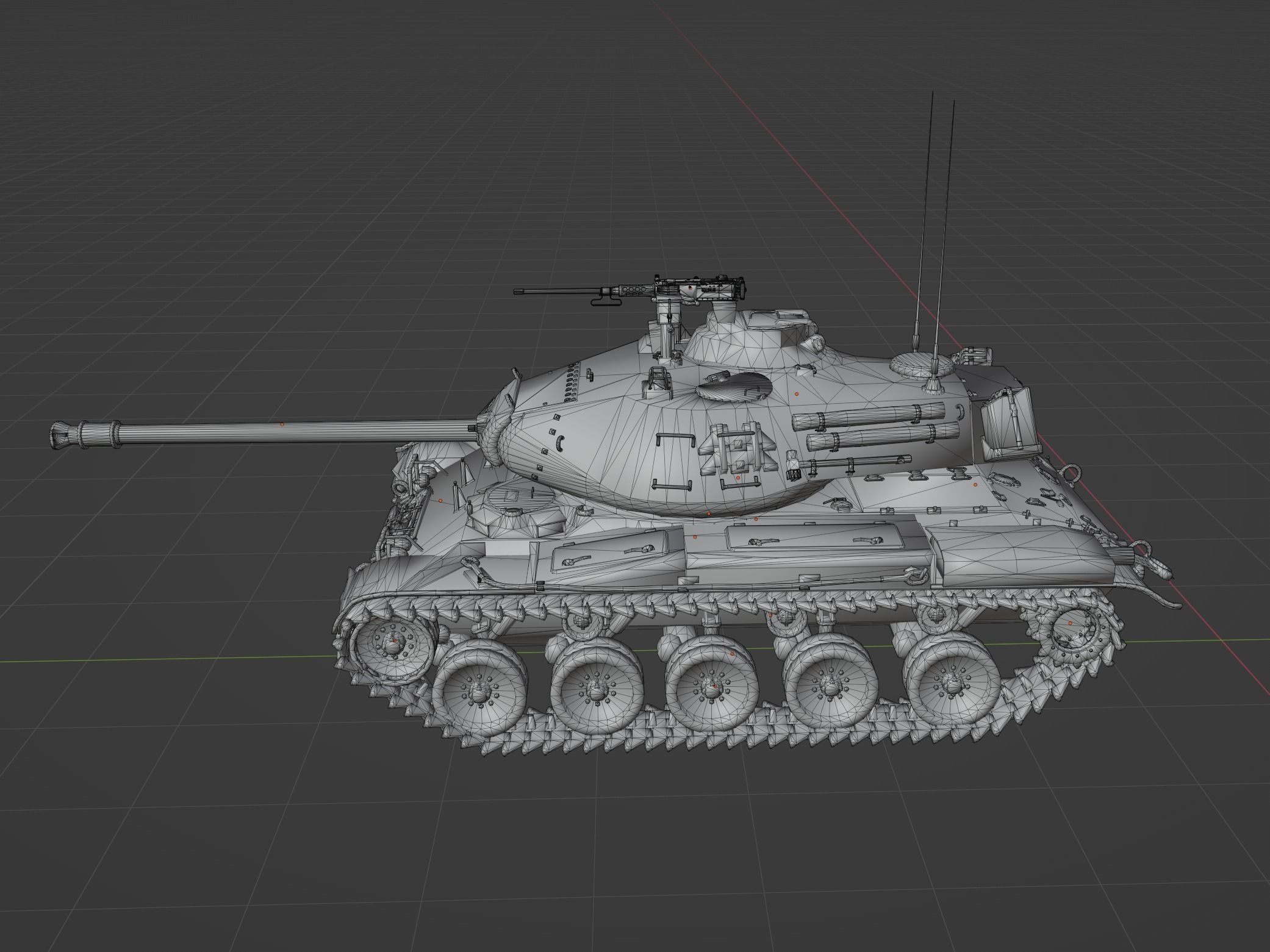 M41 Walker Bulldog Low-poly 3D model_1