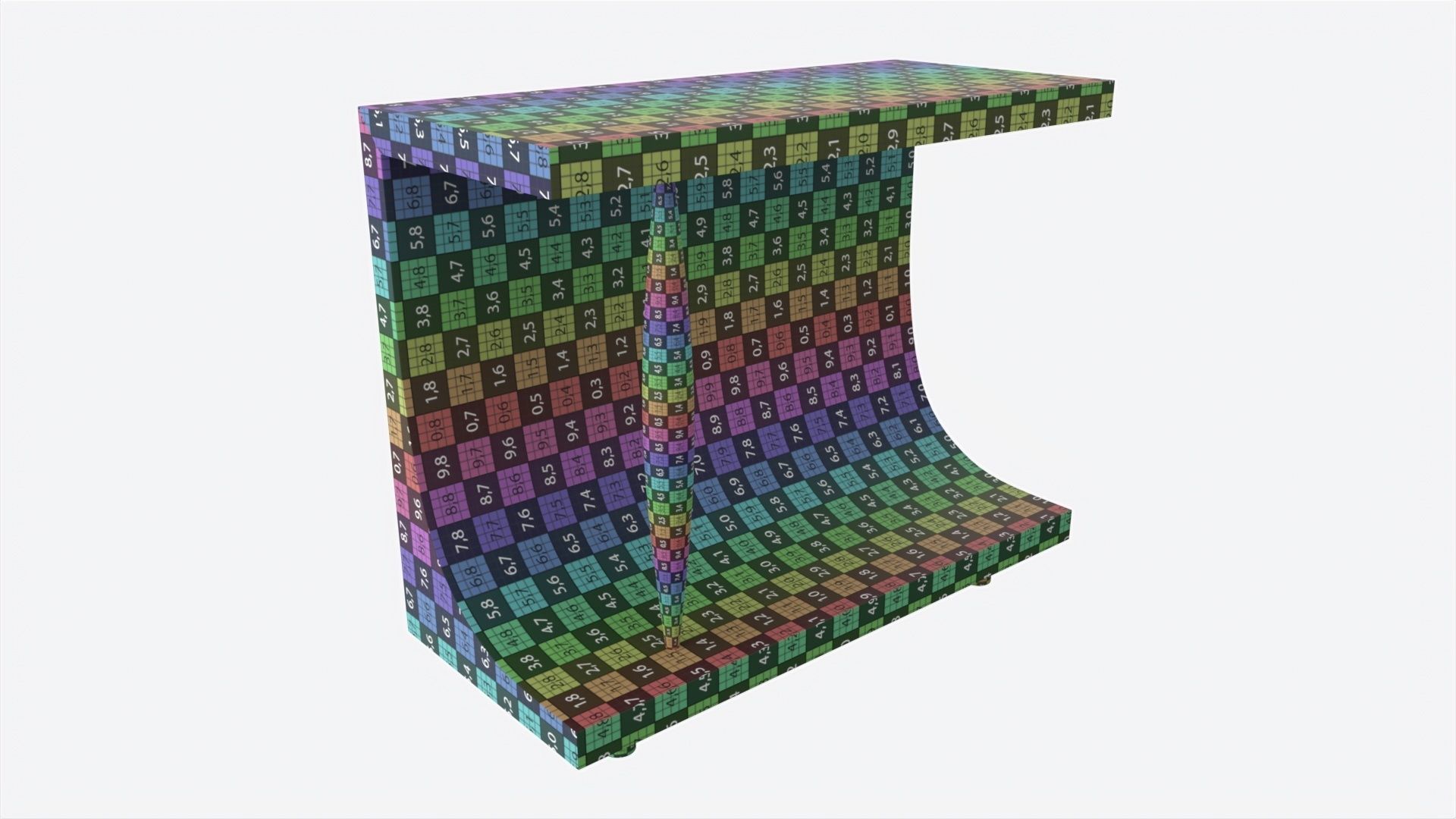 Console Baker Newel 3D model_8