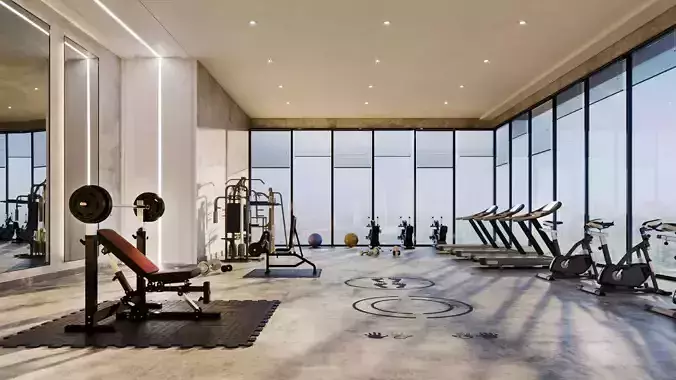 Fitness studio 3d model 3D model