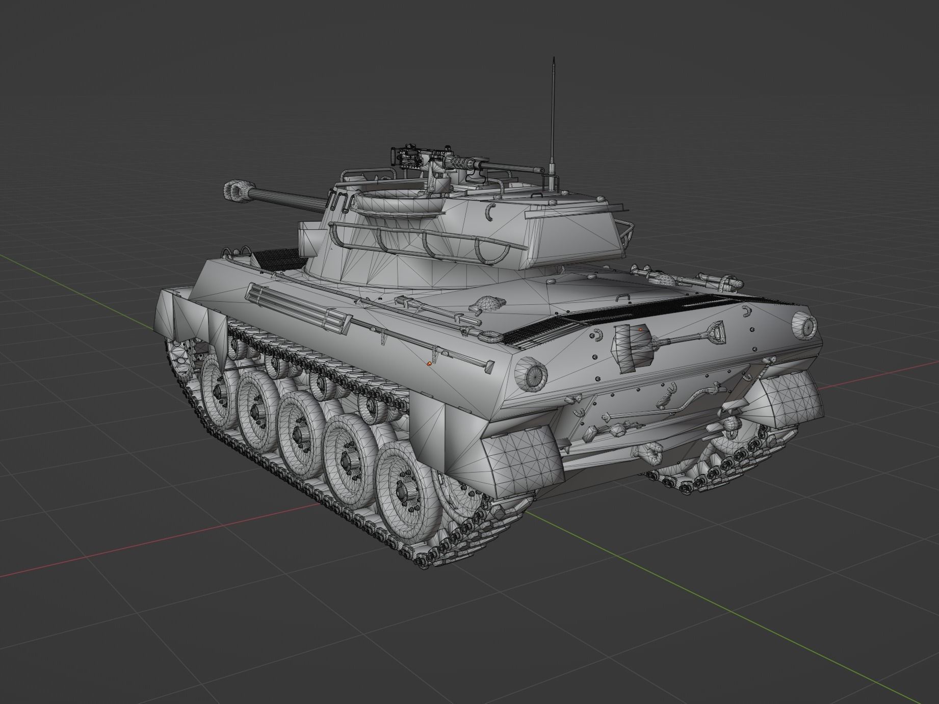 M18 Hellcat Low-poly 3D model_2
