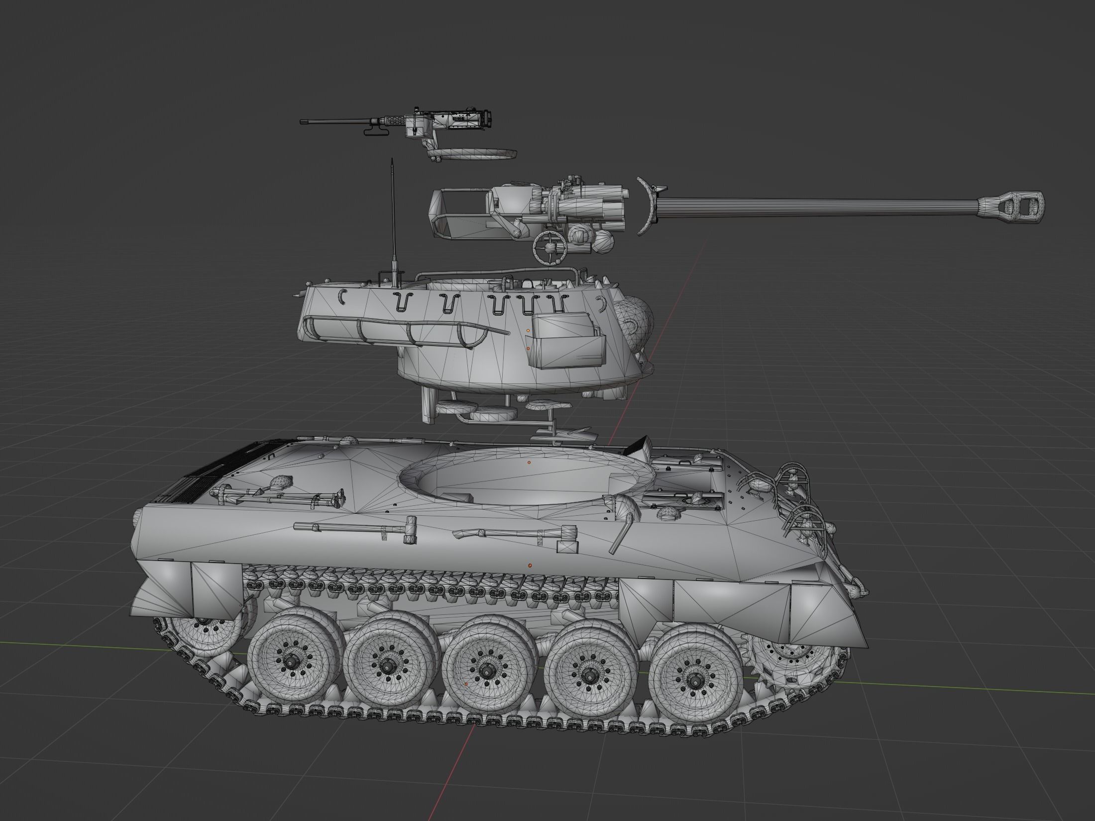 M18 Hellcat Low-poly 3D model_8