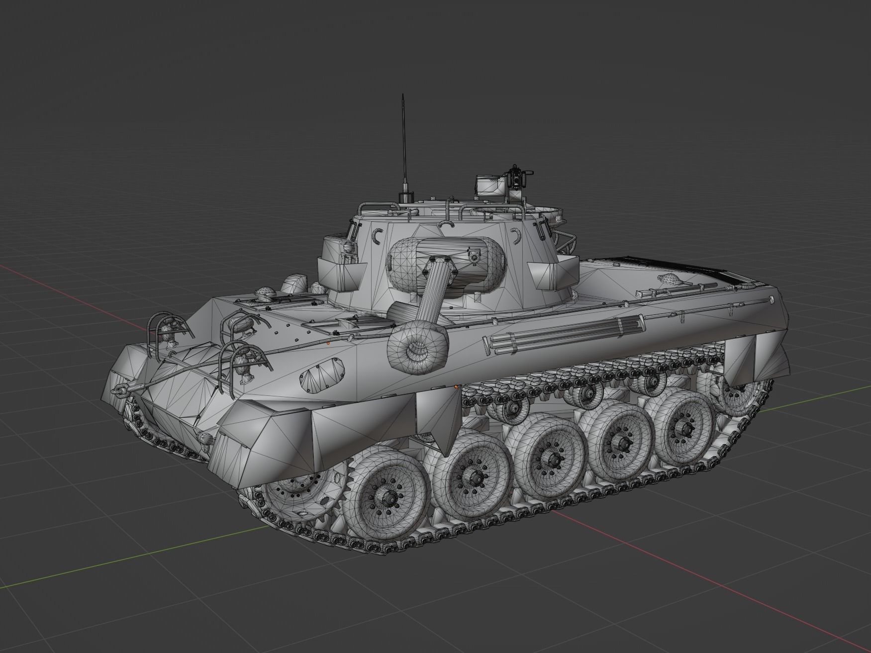 M18 Hellcat Low-poly 3D model_11