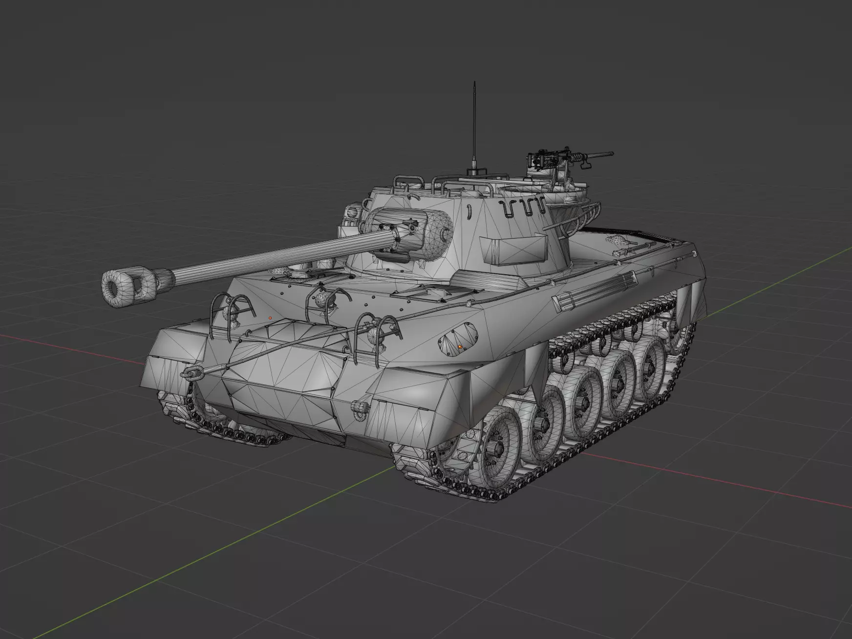 M18 Hellcat Low-poly 3D model_0