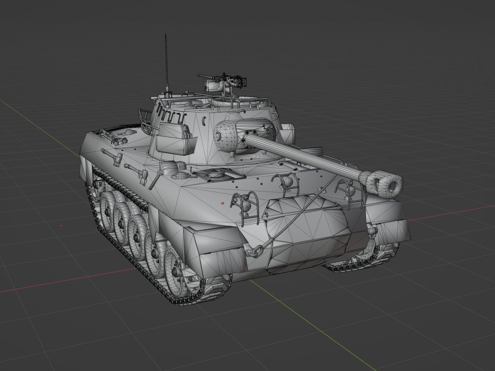 M18 Hellcat Low-poly 3D model_6
