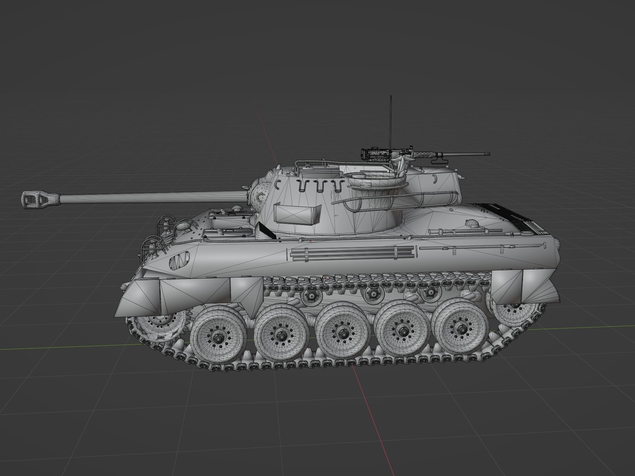 M18 Hellcat Low-poly 3D model_1
