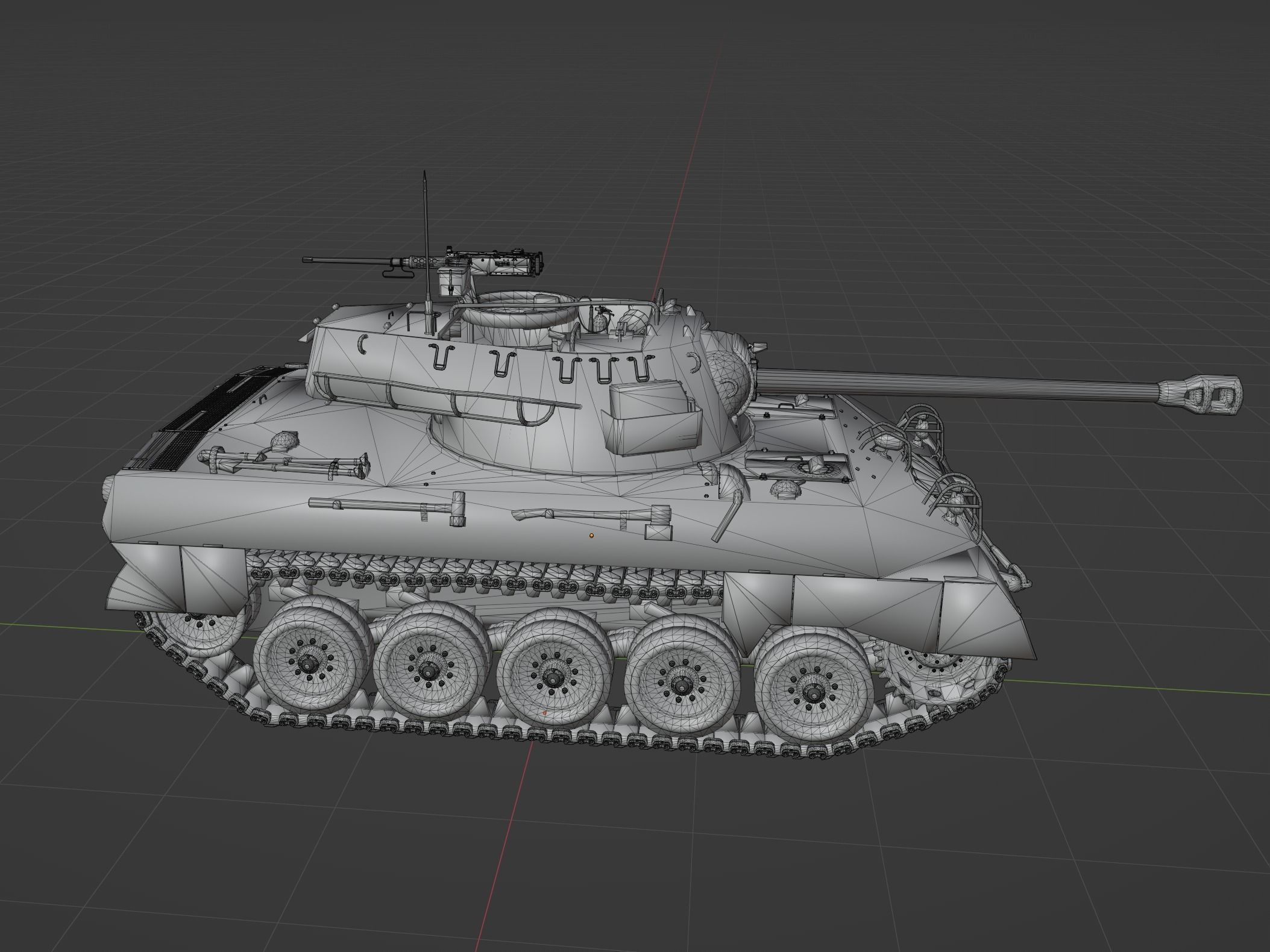 M18 Hellcat Low-poly 3D model_5