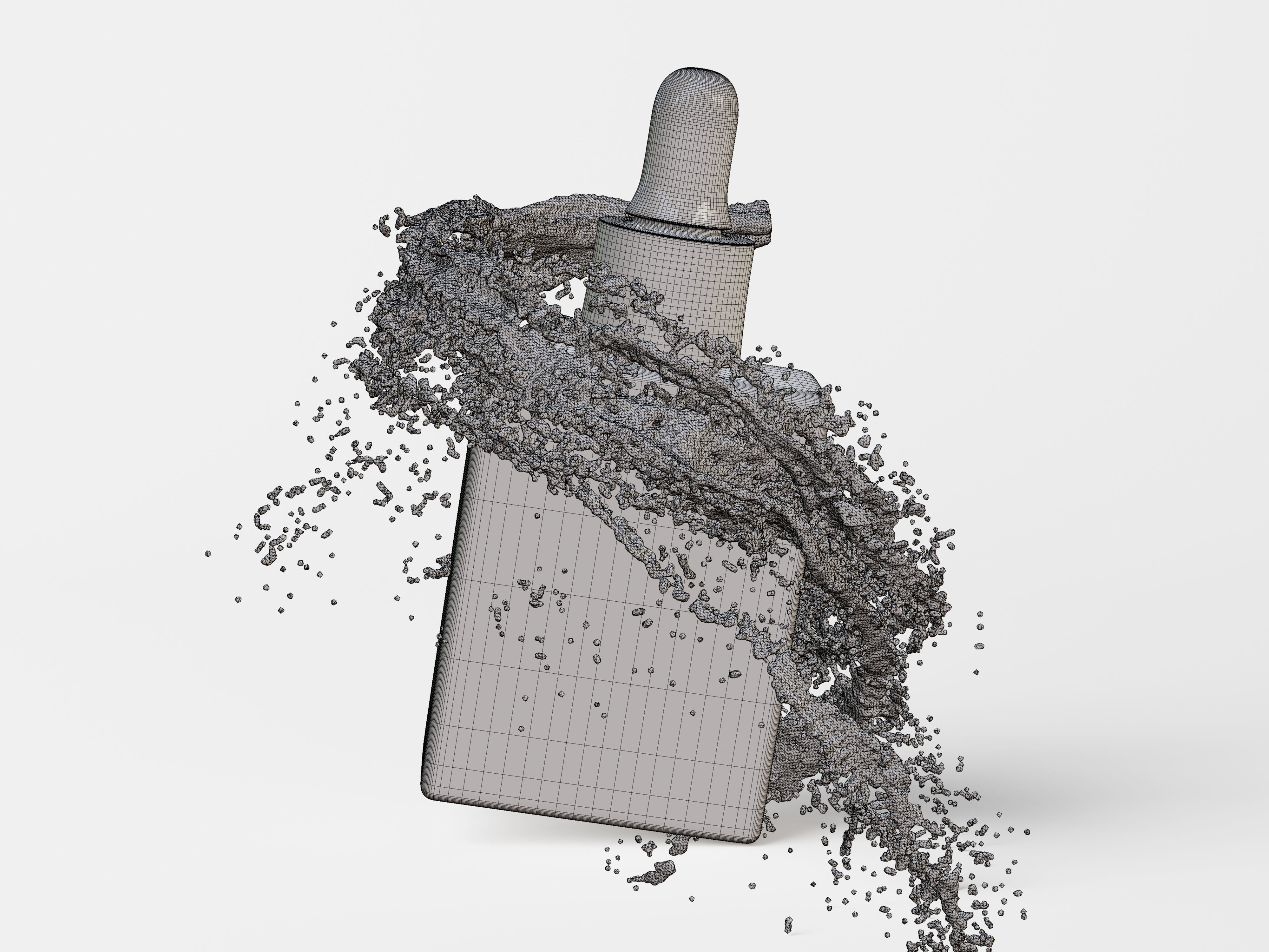 Square Dropper Bottle 3D Model 3D model_14