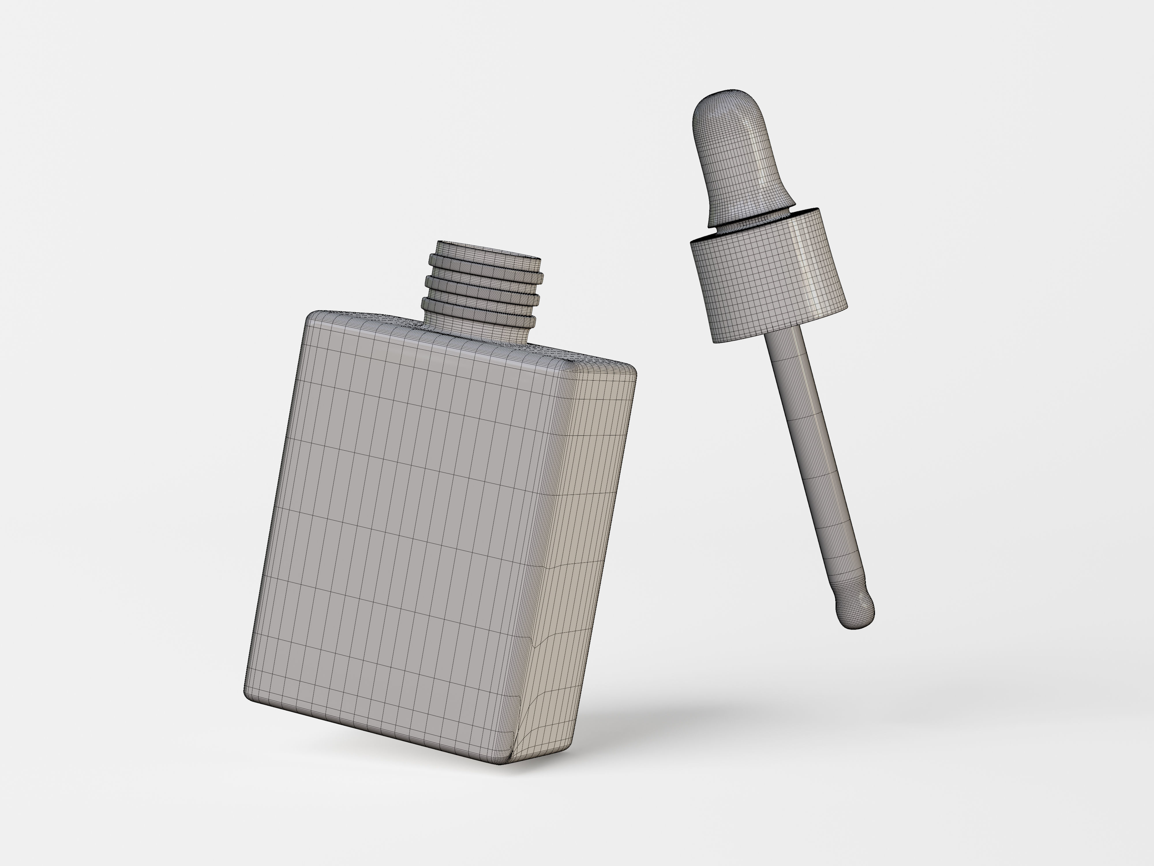 Square Dropper Bottle 3D Model 3D model_12