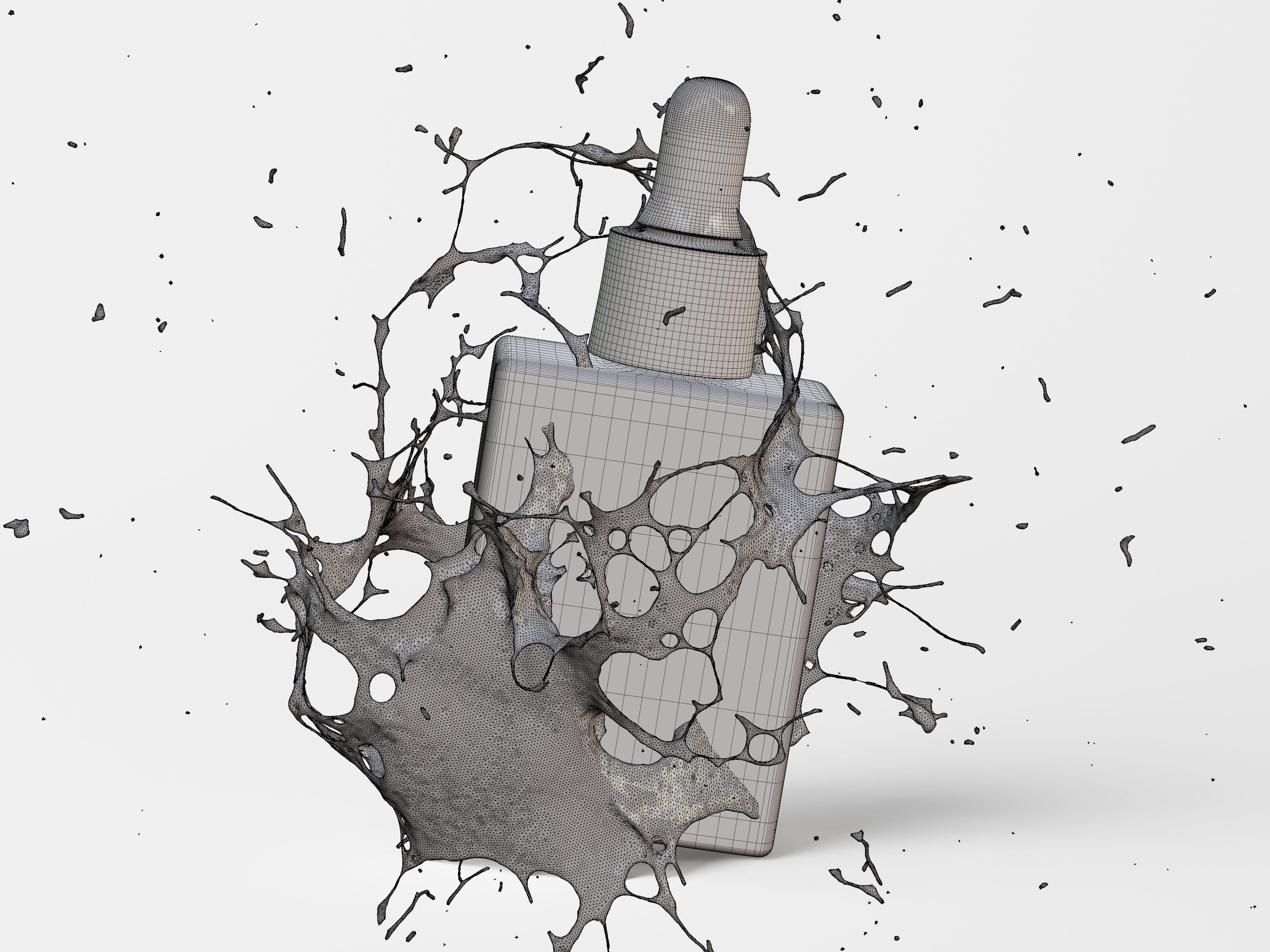 Square Dropper Bottle 3D Model 3D model_13