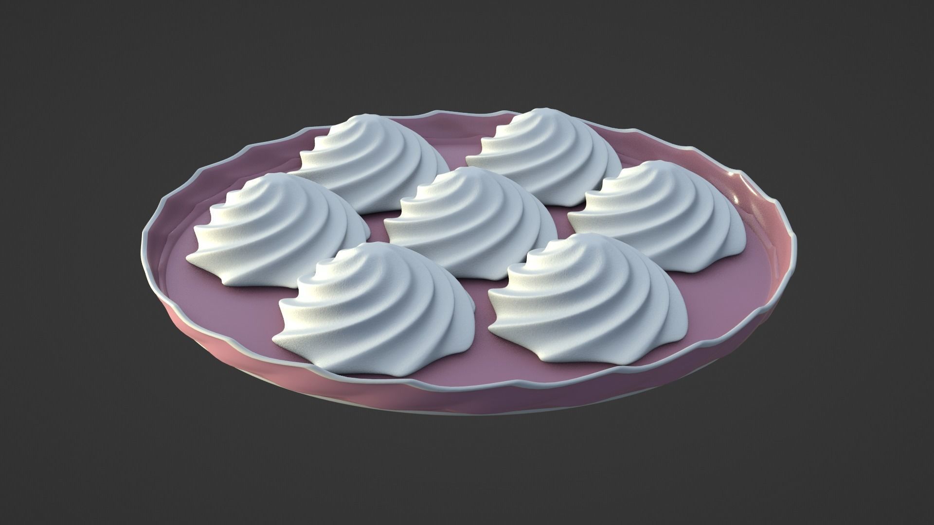 Meringues on a tray 3D model_29