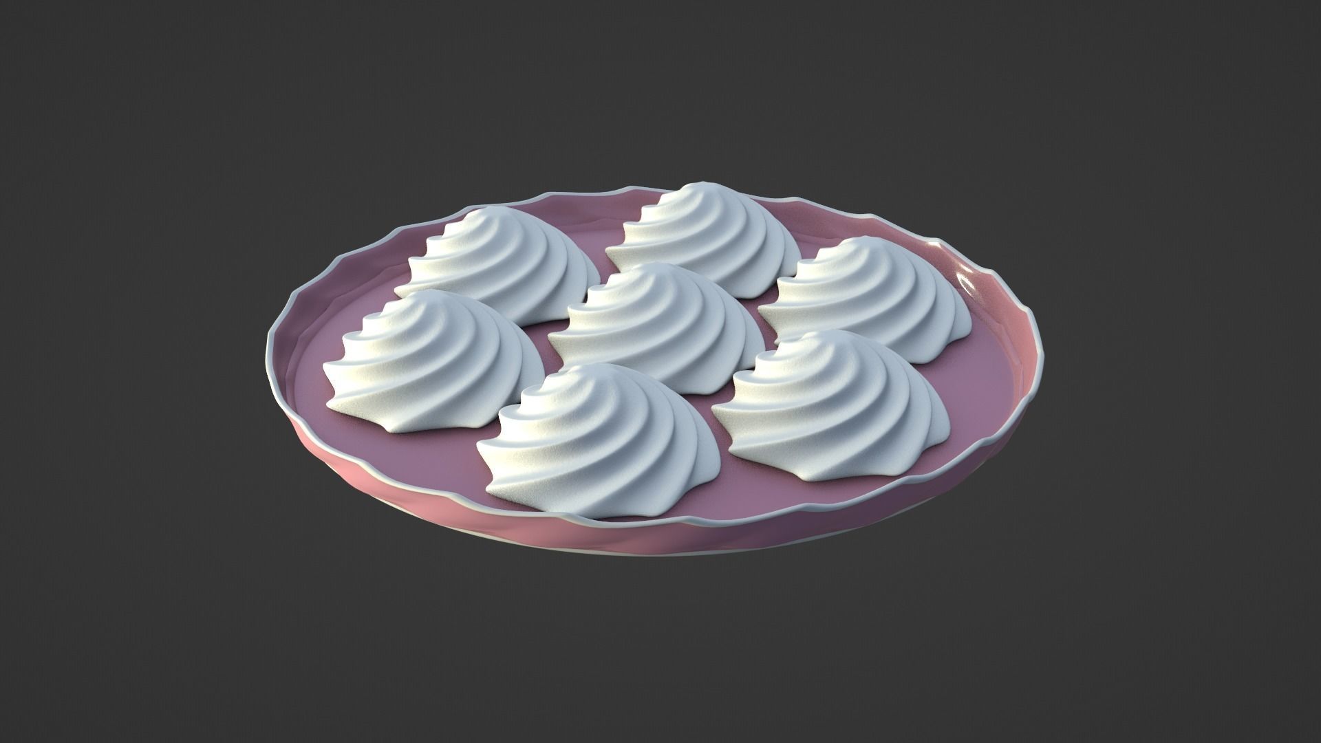 Meringues on a tray 3D model_5