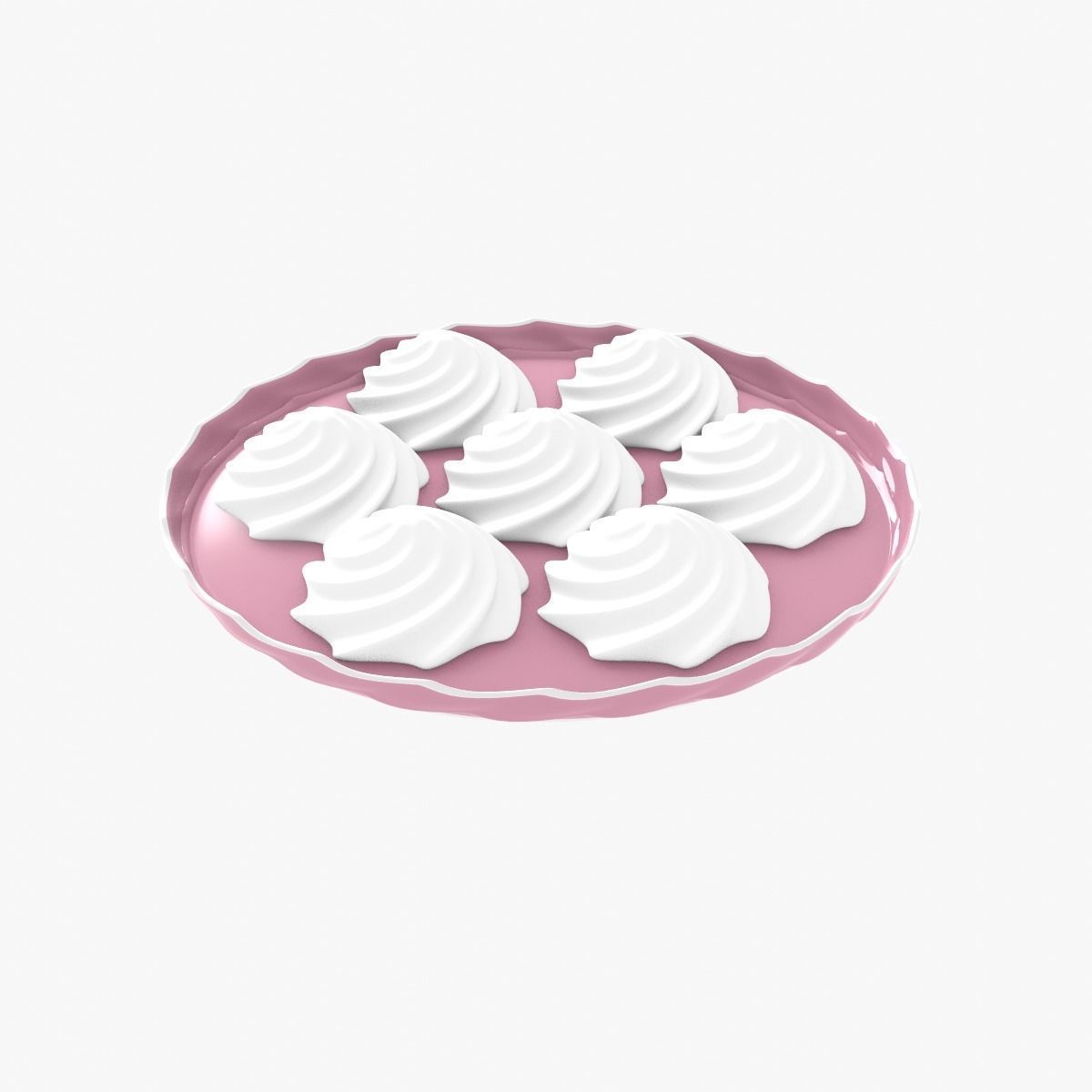 Meringues on a tray 3D model_2