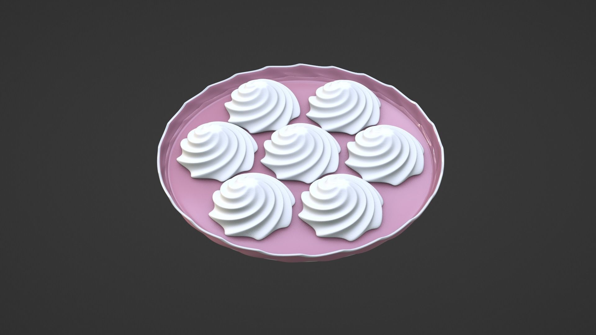 Meringues on a tray 3D model_14