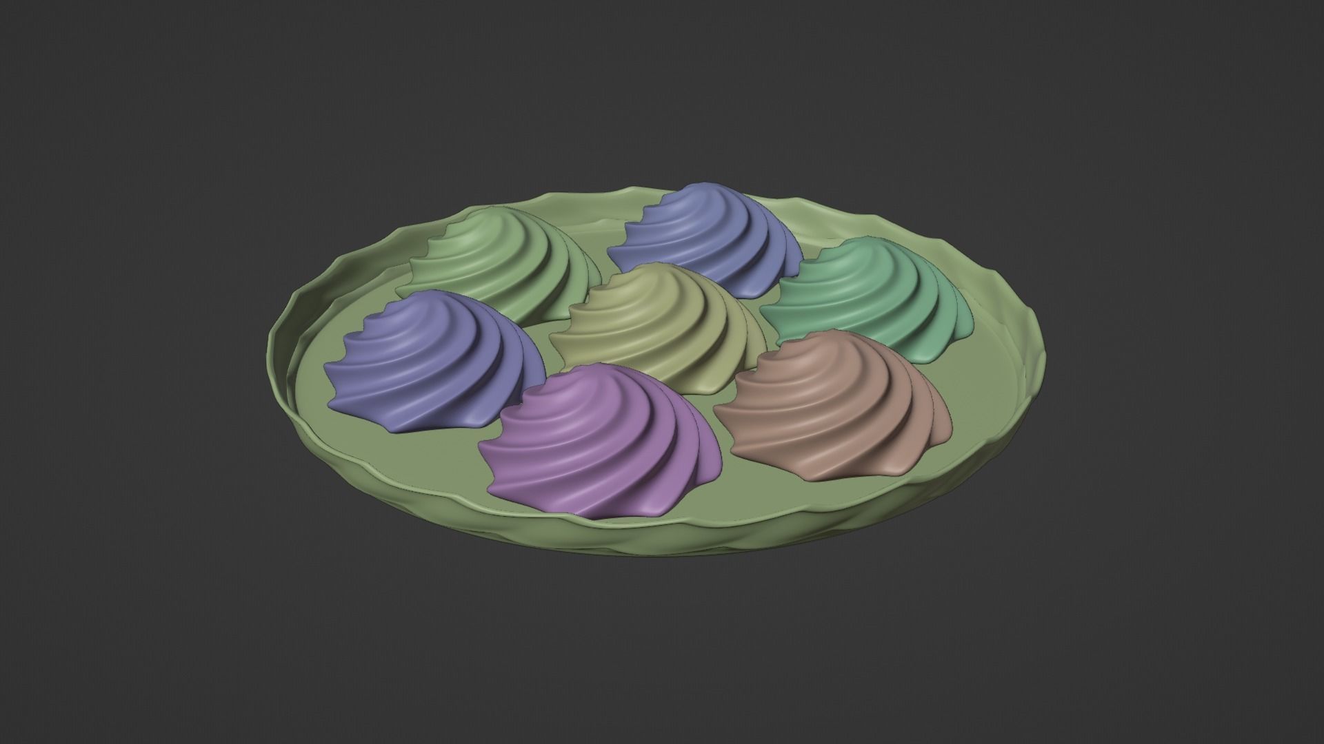 Meringues on a tray 3D model_3
