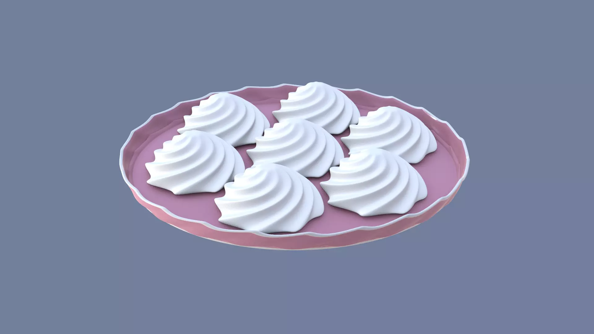Meringues on a tray 3D model_0