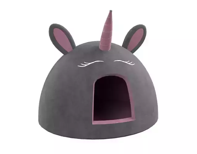 Unicorn Meow Hut Cat Hut Cat Tent Cozy Black