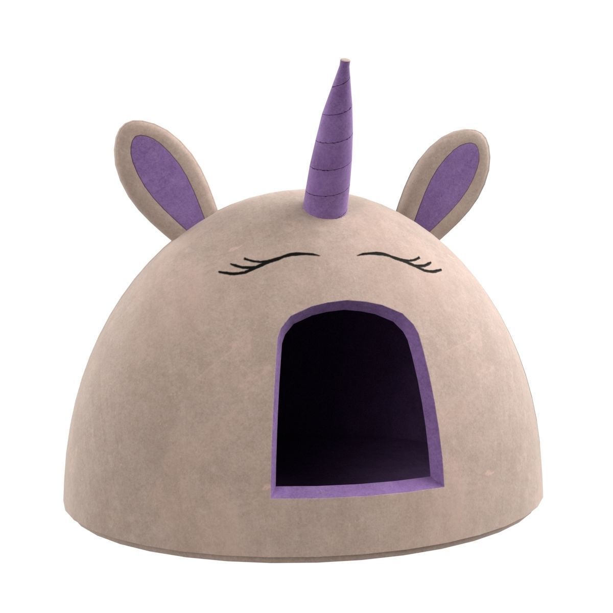 Unicorn Meow Hut Cat Hut Cat Tent Cozy Gray 3D model_22
