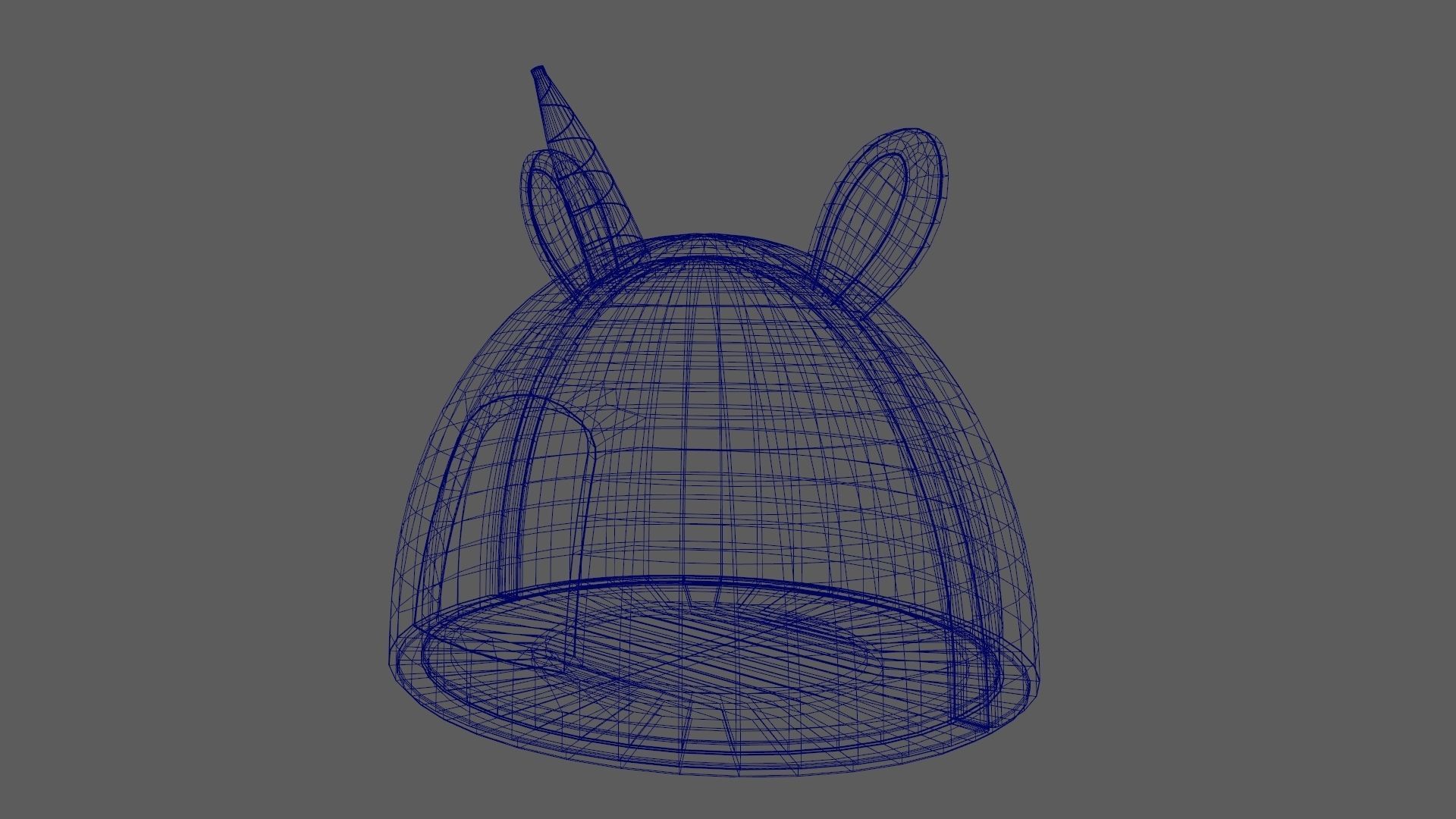 Unicorn Meow Hut Cat Hut Cat Tent Cozy Gray 3D model_14