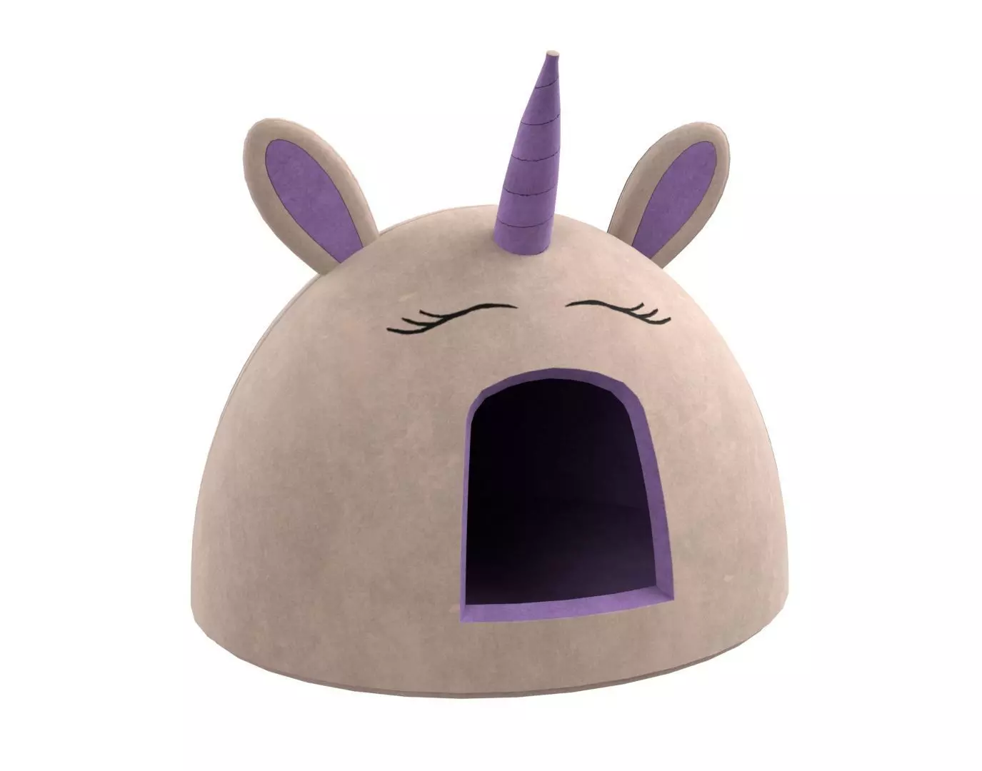 Unicorn Meow Hut Cat Hut Cat Tent Cozy Gray 3D model_0