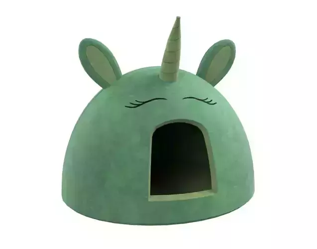 Unicorn Meow Hut Cat Hut Cat Tent Cozy Green