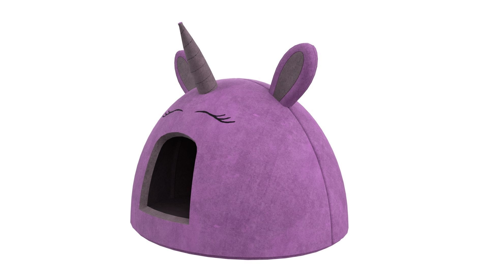 Unicorn Meow Hut Cat Hut Cat Tent Cozy Pink 3D model_2