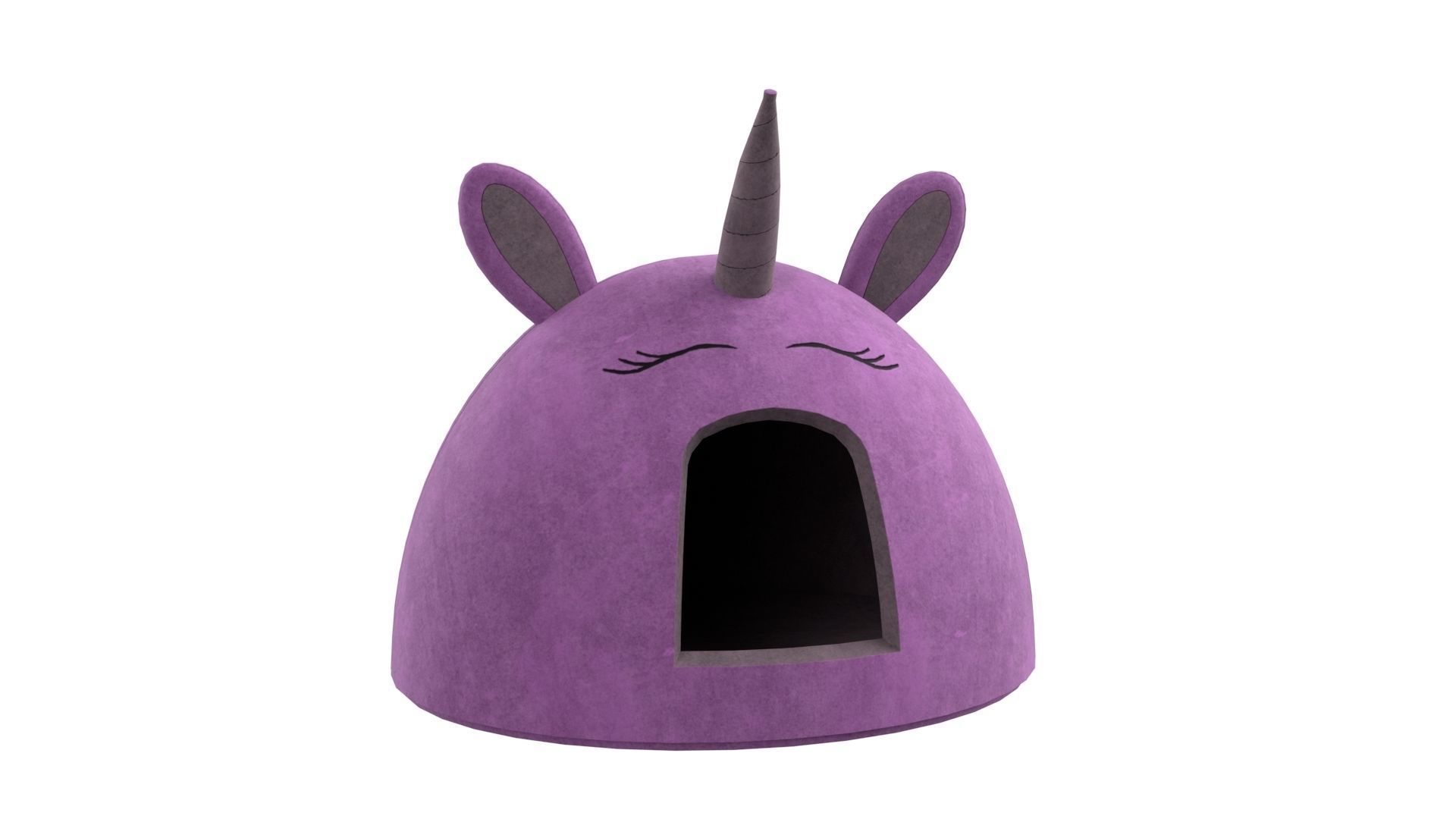 Unicorn Meow Hut Cat Hut Cat Tent Cozy Pink 3D model_1