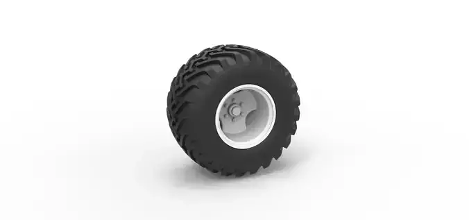 Wheel from vintage monster truck Scale 1 to 25