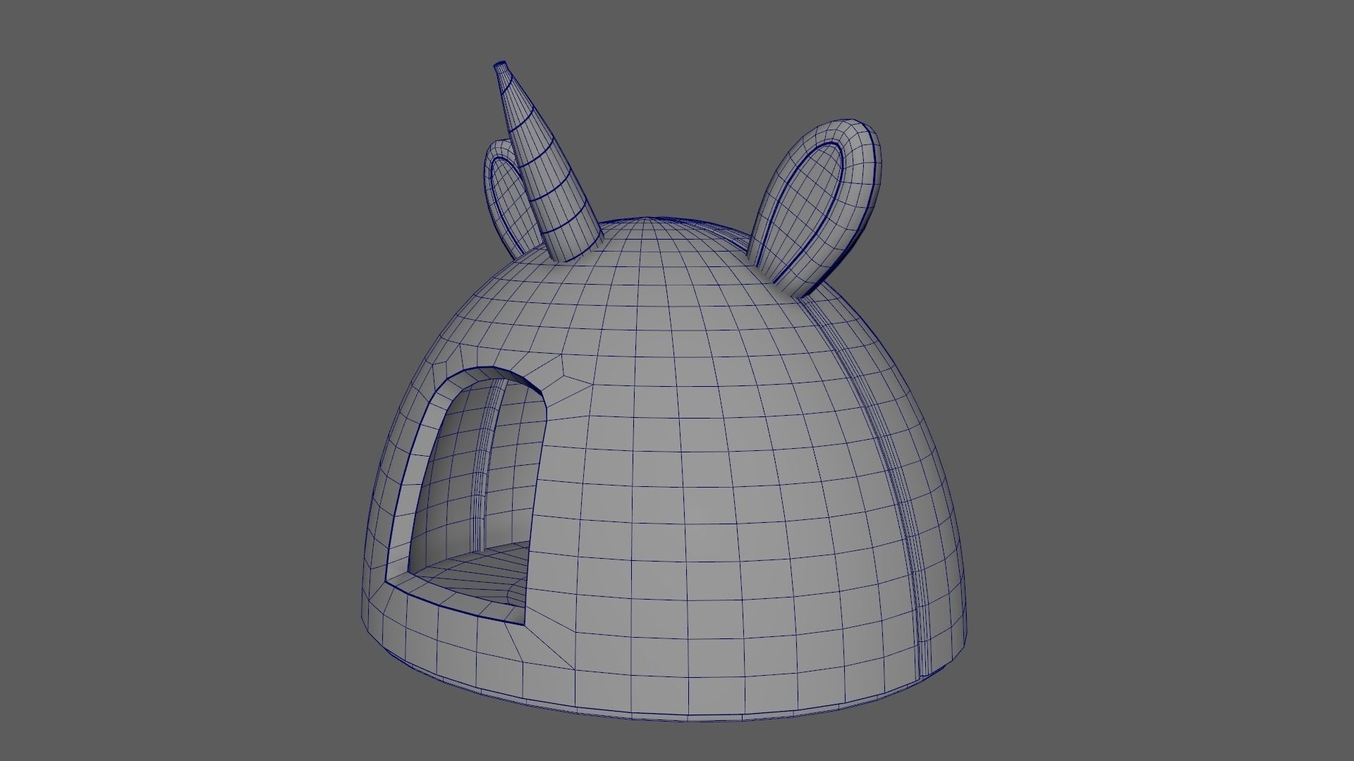 Unicorn Meow Hut Cat Hut Cat Tent Cozy Red 3D model_10