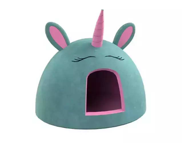 Unicorn Meow Hut Cat Hut Cat Tent Cozy Turquoise