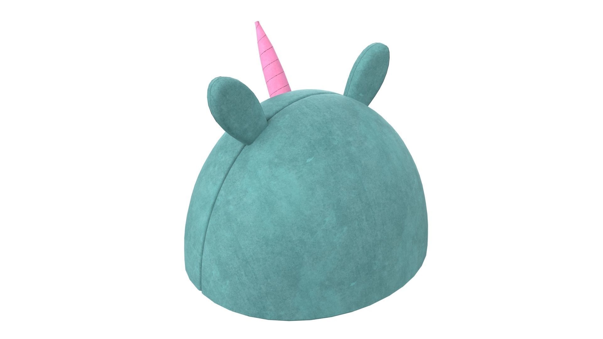 Unicorn Meow Hut Cat Hut Cat Tent Cozy Turquoise 3D model_3