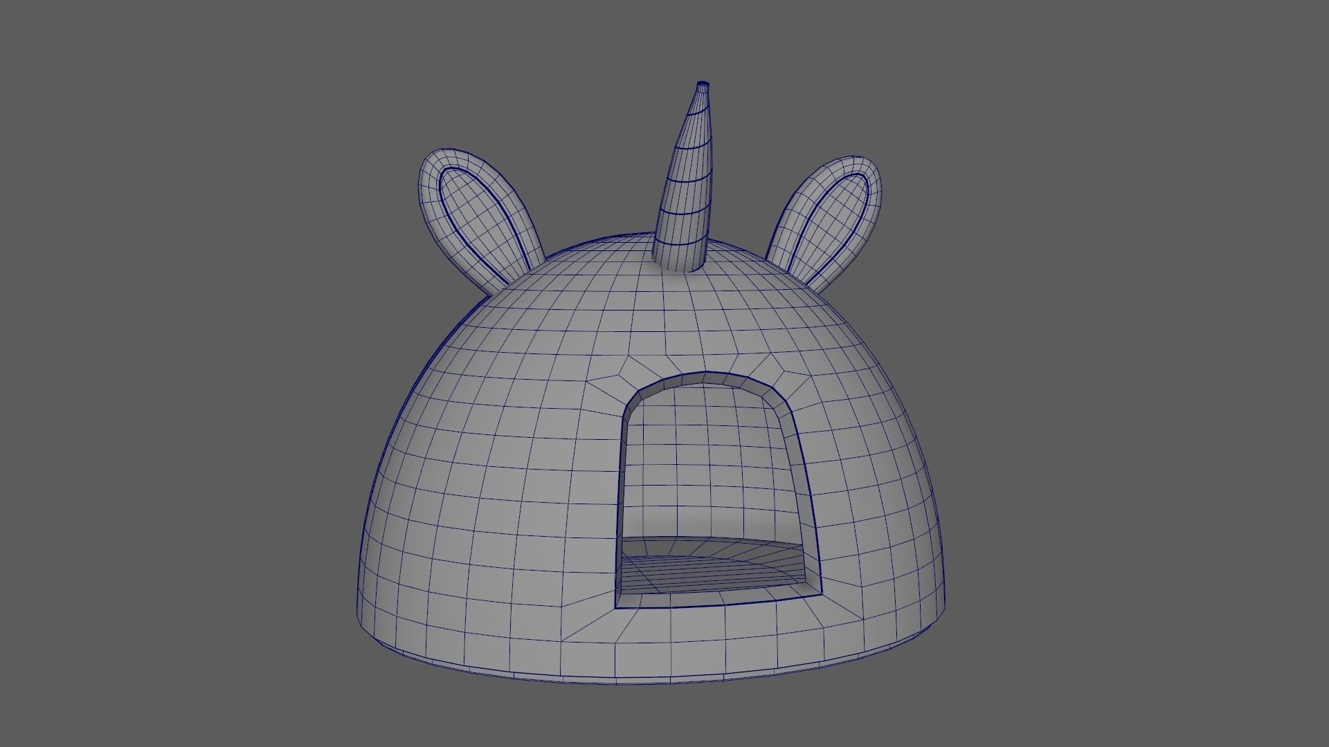 Unicorn Meow Hut Cat Hut Cat Tent Cozy Yellow 3D model_9