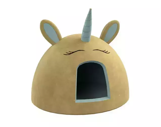 Unicorn Meow Hut Cat Hut Cat Tent Cozy Yellow