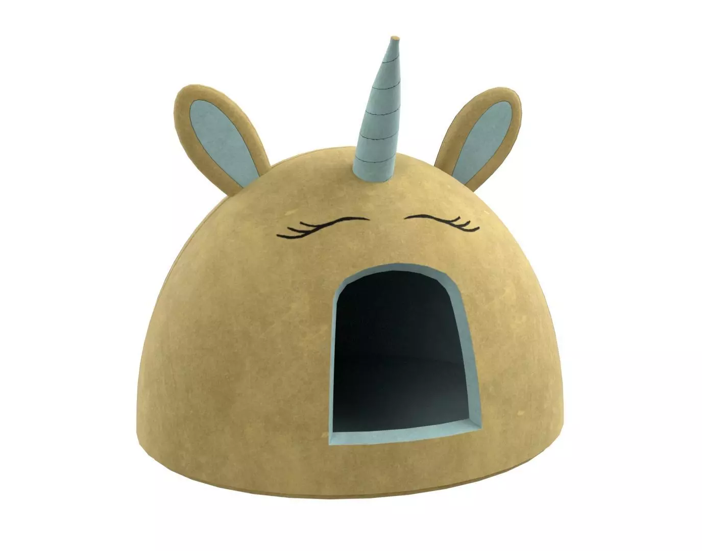 Unicorn Meow Hut Cat Hut Cat Tent Cozy Yellow 3D model_0