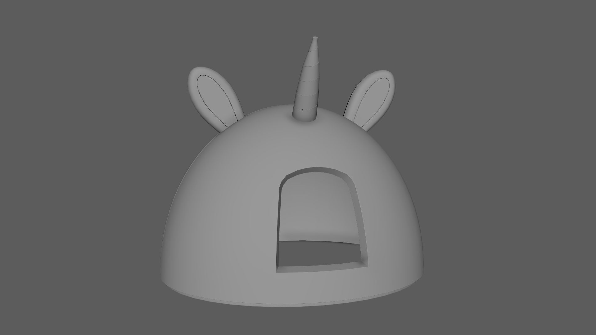 Unicorn Meow Hut Cat Hut Cat Tent Cozy Yellow 3D model_5