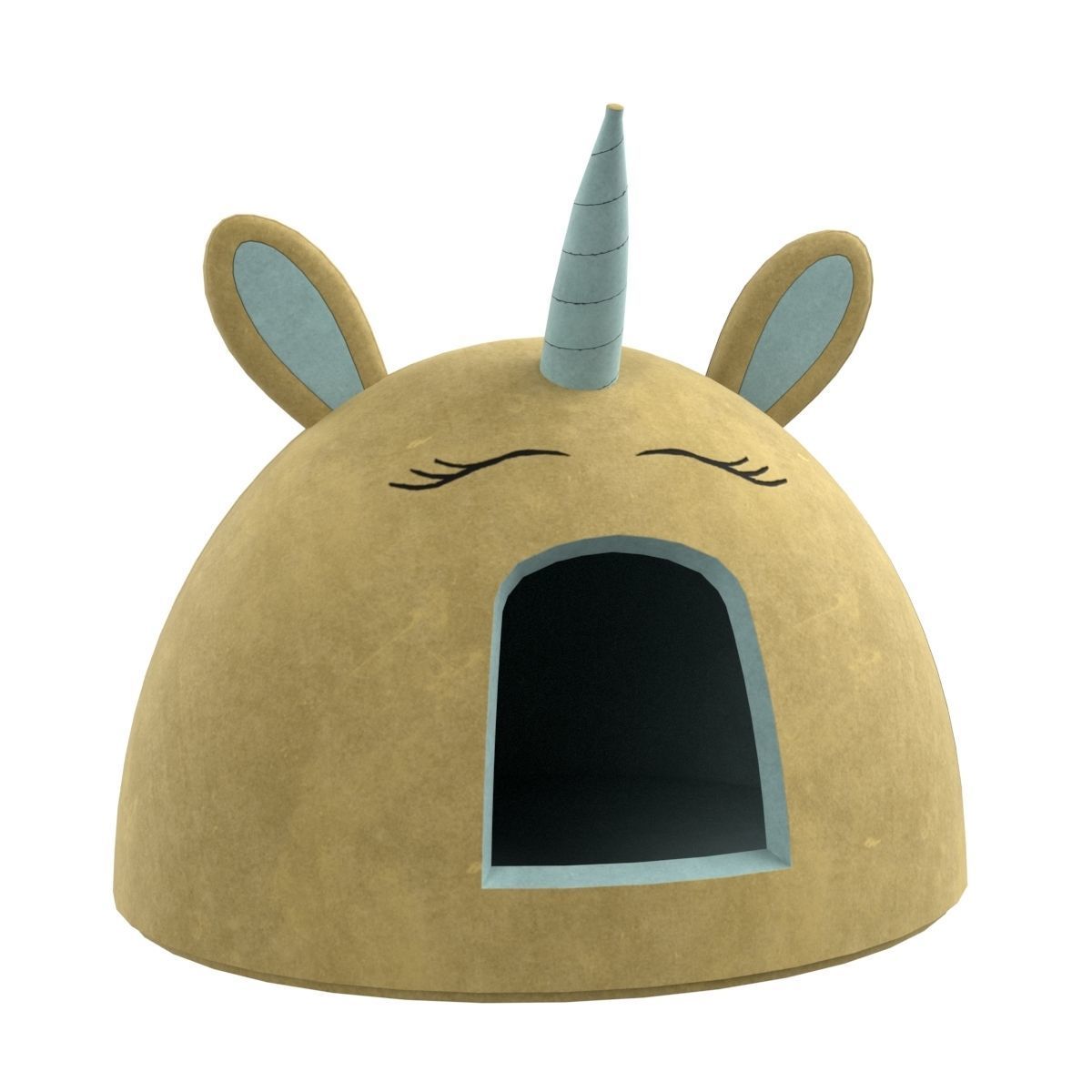 Unicorn Meow Hut Cat Hut Cat Tent Cozy Yellow 3D model_22
