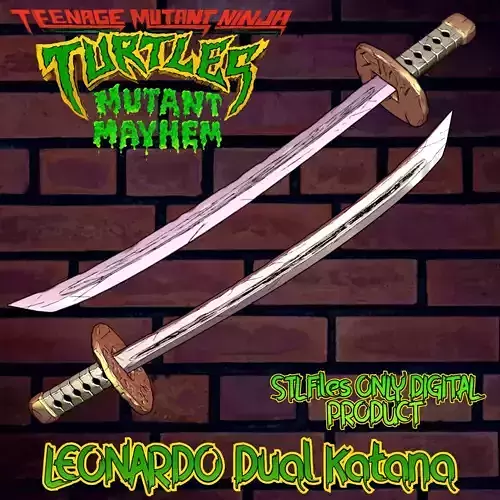 Leonardo Dual Katana Teenage Mutant Ninja Turtles Total Mayhem 3D print model