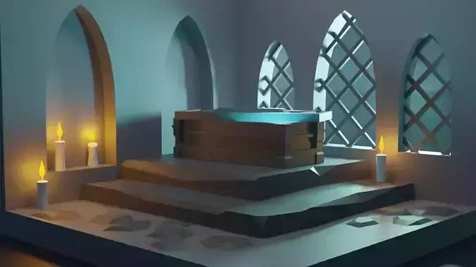 Ancient Crypt Low-poly 3D model