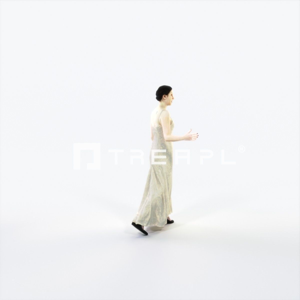 Eternal 17E Couple walking Event Elegant Woman Low-poly 3D model_3