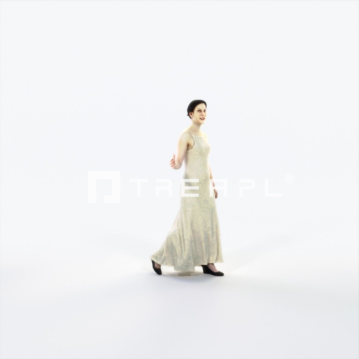 Eternal 17E Couple walking Event Elegant Woman Low-poly 3D model_2