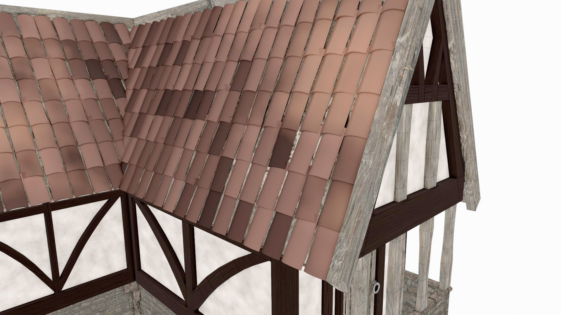 Medieval and Tudor House Low-poly 3D model_10