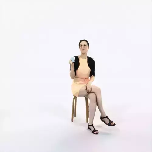 Eternal 21L Summer Drinking Coffee Sitting Casual Woman