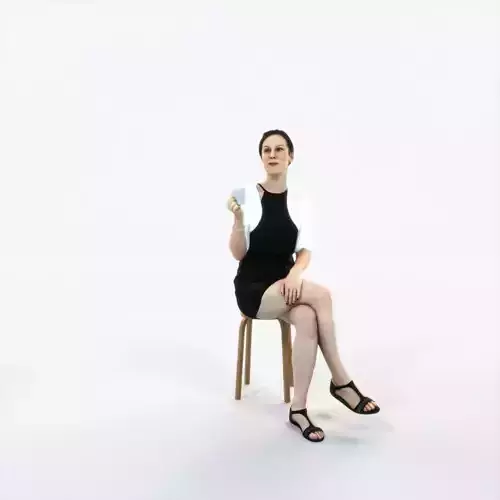 Eternal 21C Summer Drinking Coffee Sitting Casual Woman