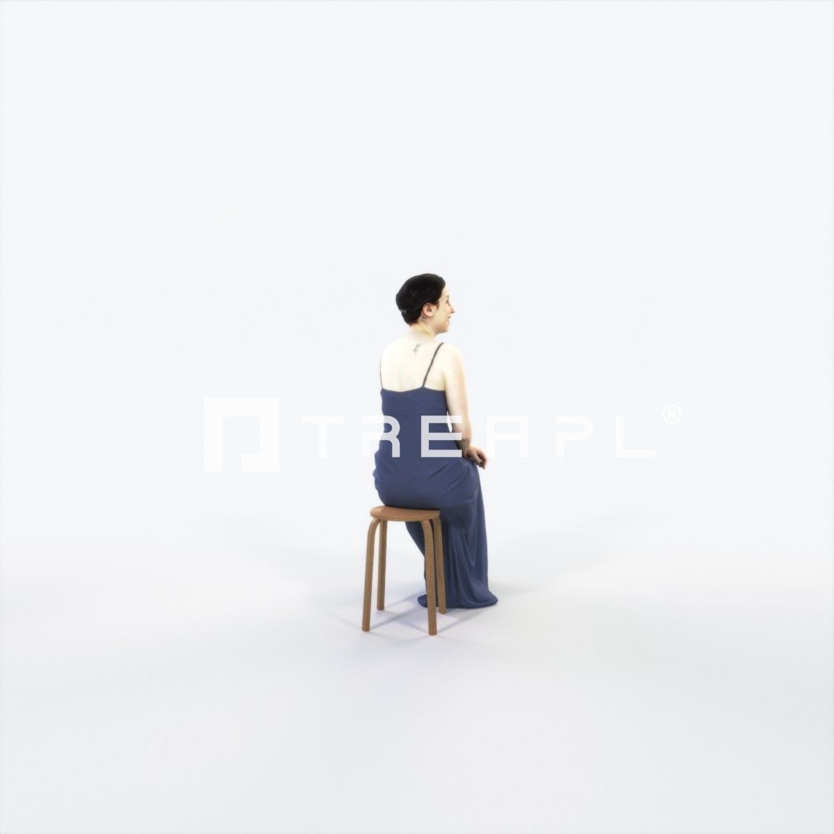 Eternal 25J Listening Sitting Event Elegant Woman Low-poly 3D model_3