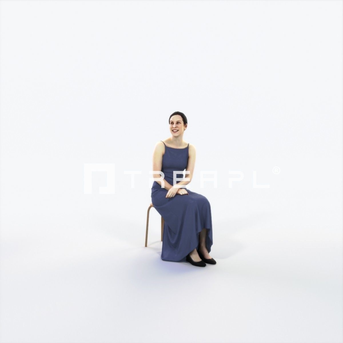 Eternal 25J Listening Sitting Event Elegant Woman Low-poly 3D model_1