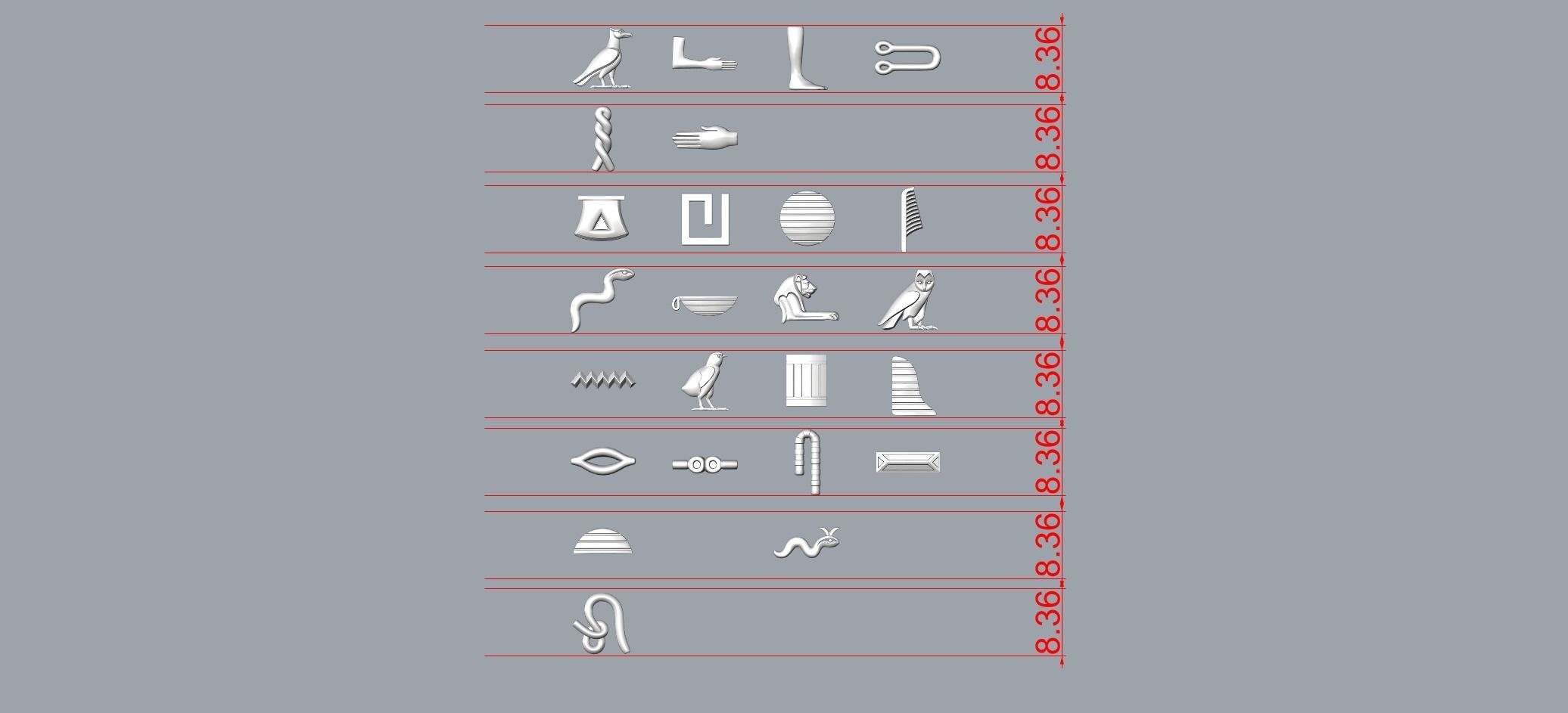 Ancient Egyptian hieroglyph Cartouche builder 3D model 3D printable ...